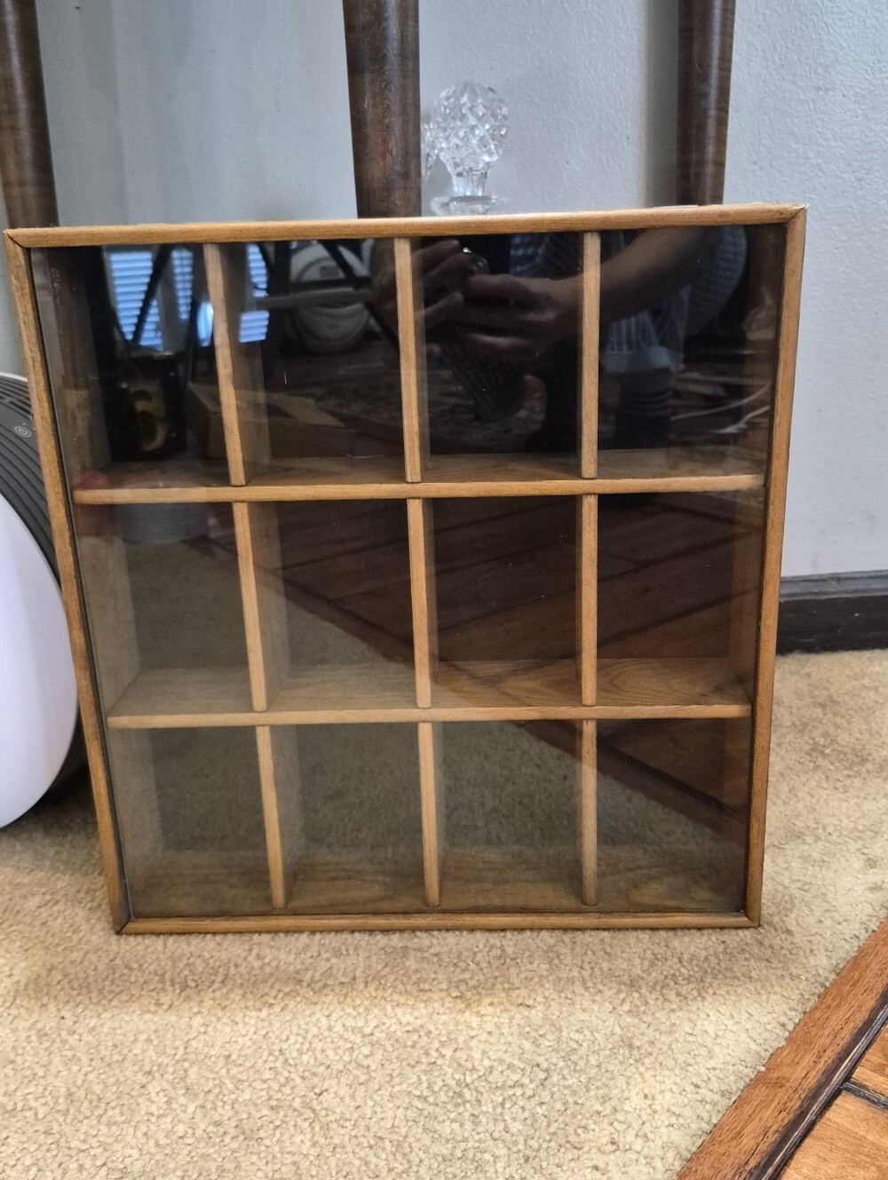 Wood Grid Shadow Box Display - Brown